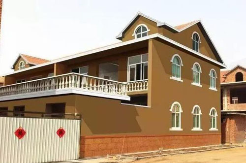 在農(nóng)村小別墅用真石漆裝修外墻，效果圖美絕了